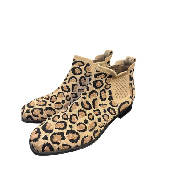 Vivaia Leopard Print Knit Ankle Boots 7.5 - Picture 1 of 6
